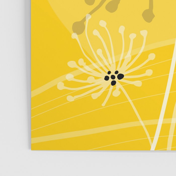 Yellow Queen Anne's Lace Illustration Poster Gallery Image 3