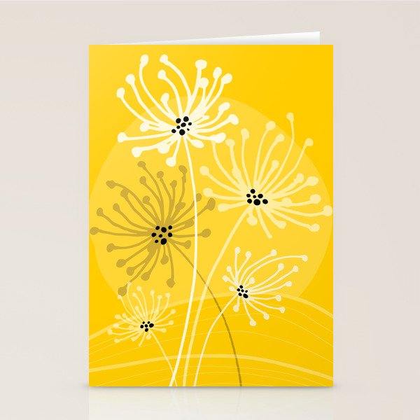 Yellow Queen Anne's Lace Illustration Stationery Card Gallery Image 2