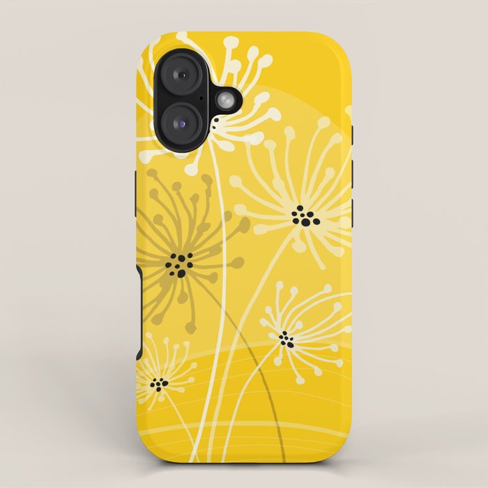 Yellow Queen Anne's Lace Illustration iPhone Case Gallery Image 1