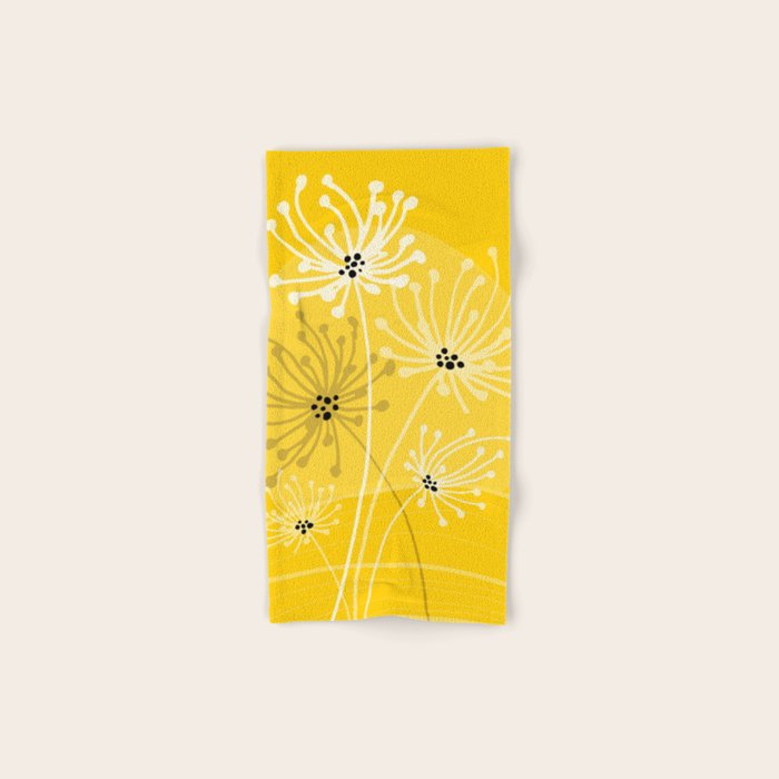Yellow Queen Anne's Lace Illustration Towels Gallery Image 1