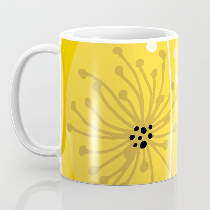 Yellow Queen Anne's Lace Illustration Coffee Mug Gallery Image 3