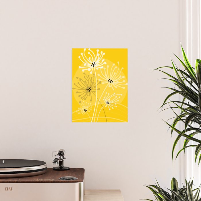 Yellow Queen Anne's Lace Illustration Poster Gallery Image 2
