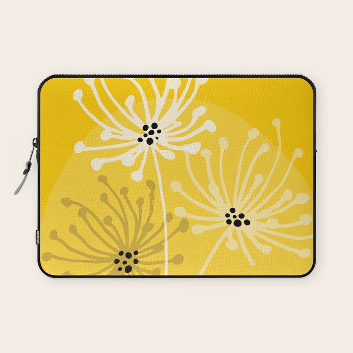 Yellow Queen Anne's Lace Illustration Laptop Sleeve Gallery Image 1