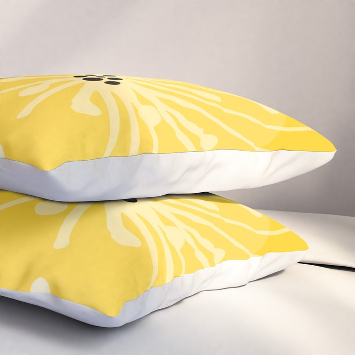 Yellow Queen Anne's Lace Illustration Pillow Sham Gallery Image 3