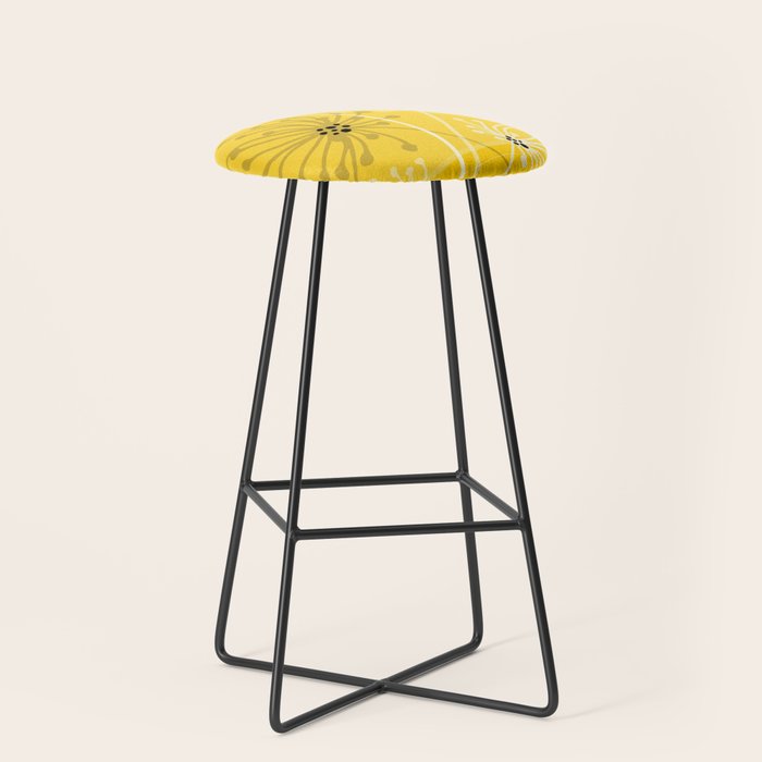 Yellow Queen Anne's Lace Illustration Stool Gallery Image 1