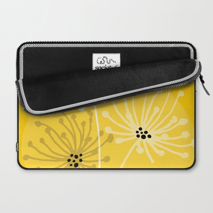 Yellow Queen Anne's Lace Illustration Laptop Sleeve Gallery Image 2