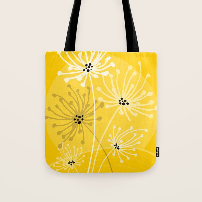 Yellow Queen Anne's Lace Illustration Tote Bag Gallery Image 1