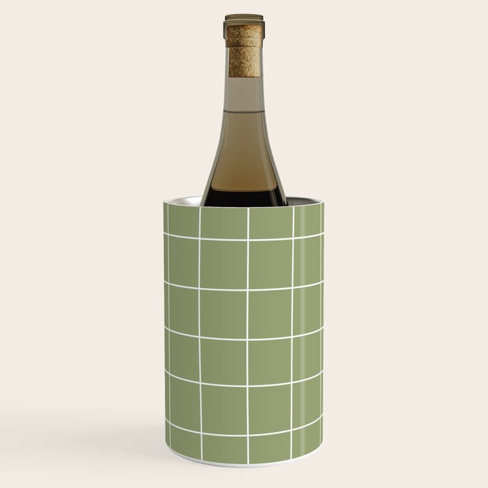 Hand Drawn Grid Green Wine Chiller Gallery Image 1