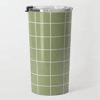 Hand Drawn Grid Green Travel Mug Gallery Image 3