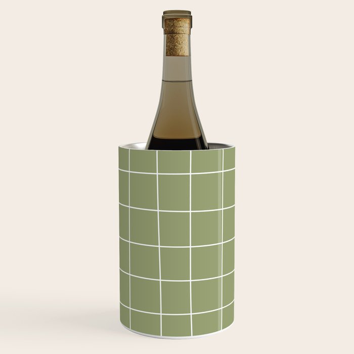 Hand Drawn Grid Green Wine Chiller Gallery Image 3