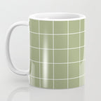 Hand Drawn Grid Green Coffee Mug Gallery Image 3