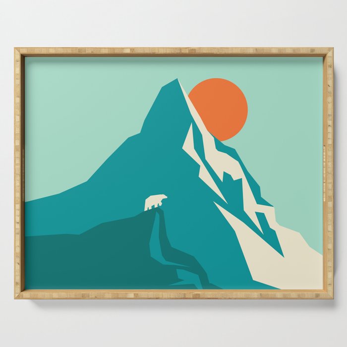 As the sun rises over the peak Serving Tray Gallery Image 1