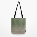 Triple Stripe Pattern Muted Green, Cream, Pink Tote Bag Gallery Image 2
