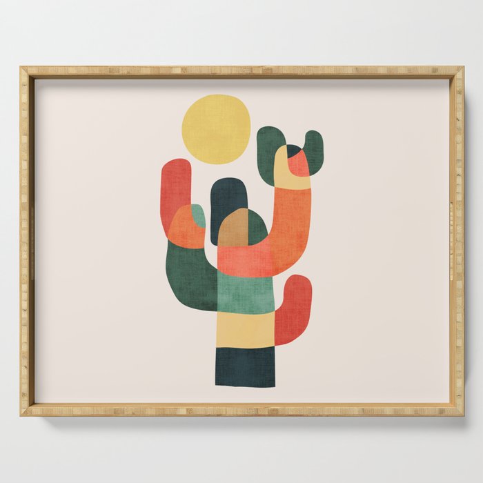 Cactus in the desert Serving Tray Gallery Image 1