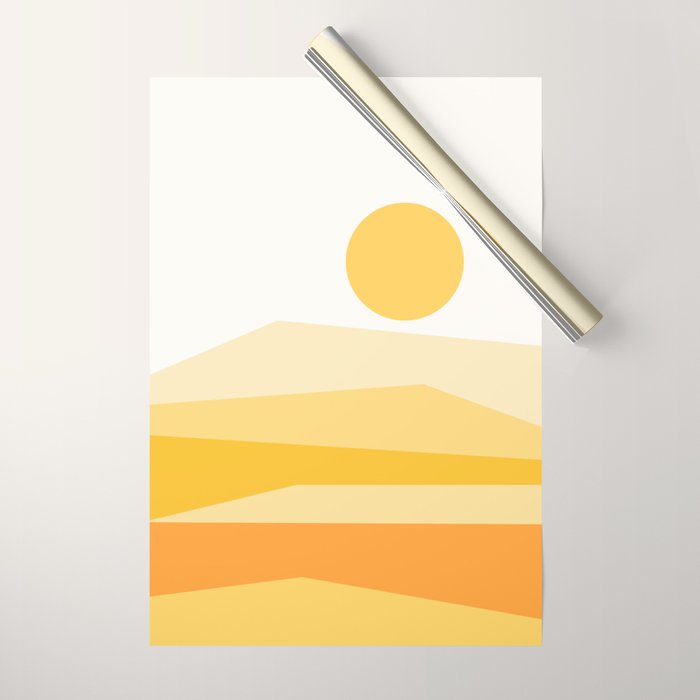 Abstract Landscape 09 Yellow Wrapping Paper Gallery Image 1
