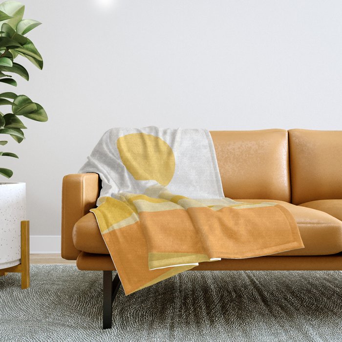 Abstract Landscape 09 Yellow Throw Blanket Gallery Image 1