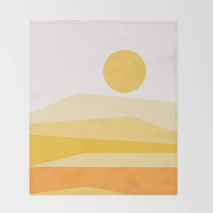 Abstract Landscape 09 Yellow Throw Blanket Gallery Image 2
