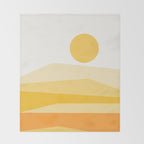 Abstract Landscape 09 Yellow Throw Blanket Gallery Image 2