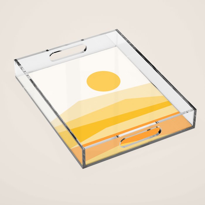 Abstract Landscape 09 Yellow Acrylic Tray Gallery Image 1