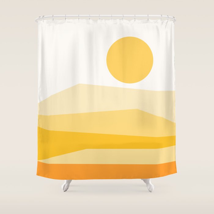 Abstract Landscape 09 Yellow Shower Curtain Gallery Image 1