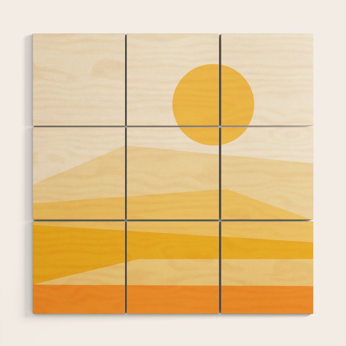 Abstract Landscape 09 Yellow Wood Wall Art Gallery Image 1