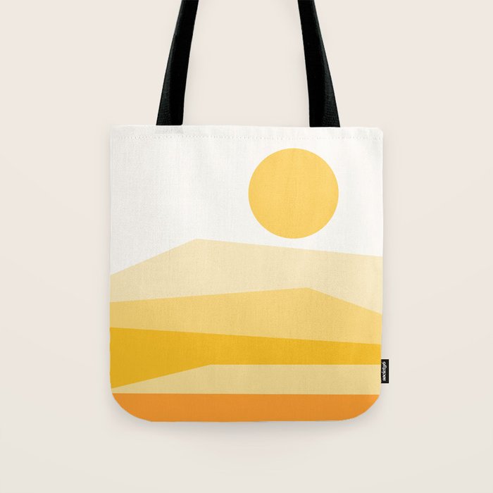 Abstract Landscape 09 Yellow Tote Bag Gallery Image 1