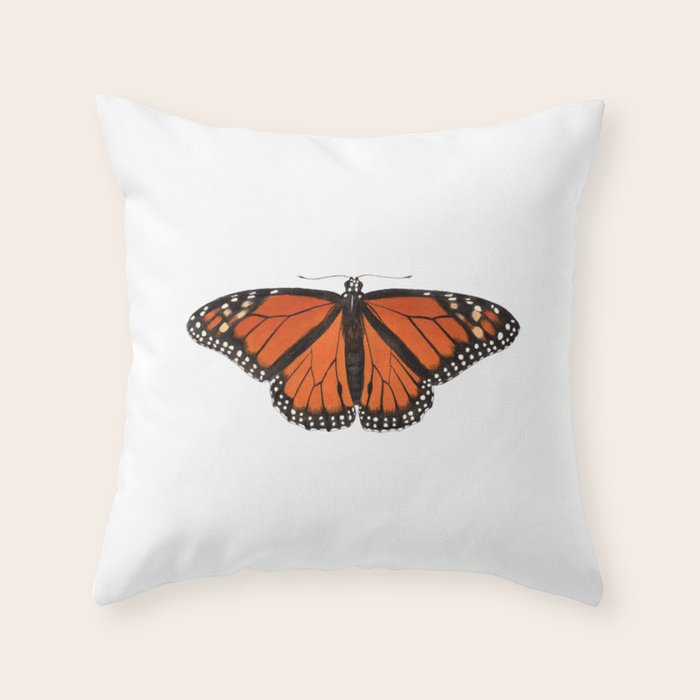 Monarch (Danaus plexippus) Throw Pillow Gallery Image 1
