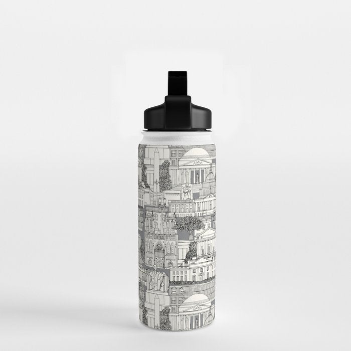 Washington DC toile gray Water Bottle Gallery Image 2