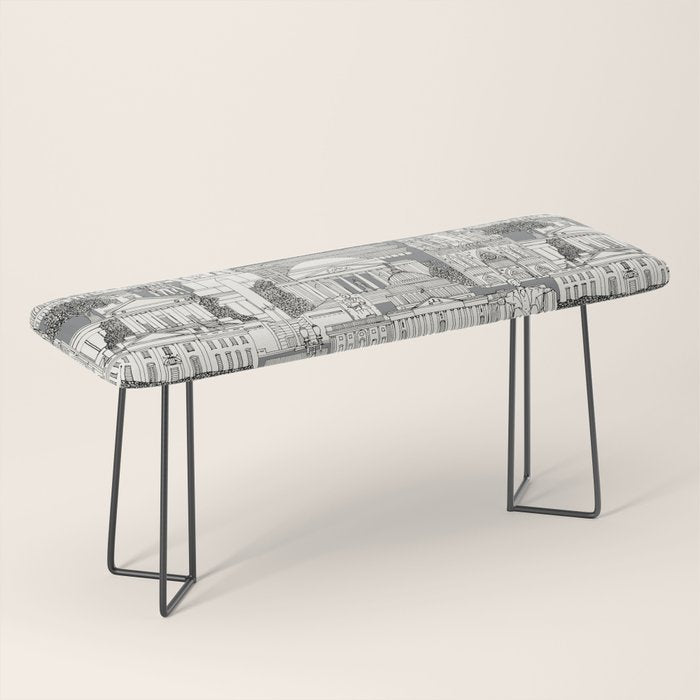 Washington DC toile gray Bench Gallery Image 1