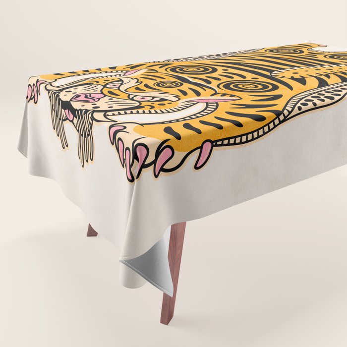 King Of The Jungle 01: Golden Tiger Edition Tablecloth Gallery Image 1