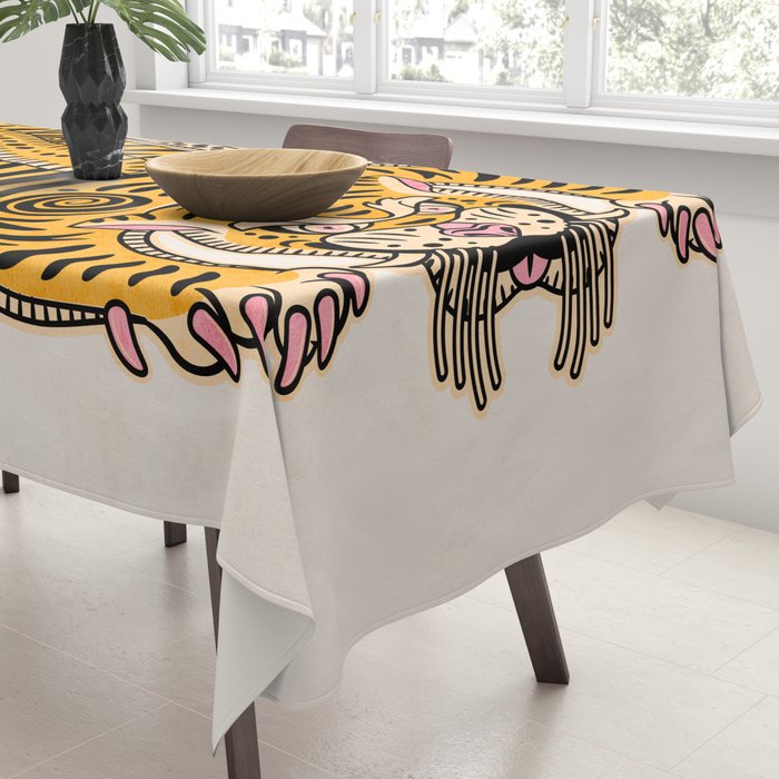 King Of The Jungle 01: Golden Tiger Edition Tablecloth Gallery Image 3