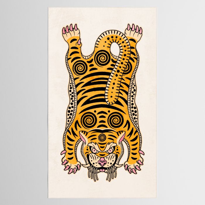 King Of The Jungle 01: Golden Tiger Edition Tablecloth Gallery Image 2