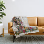 fox and crow Throw Blanket Gallery Image 1