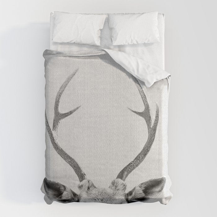 Deer - Black & White Duvet Cover Gallery Image 6