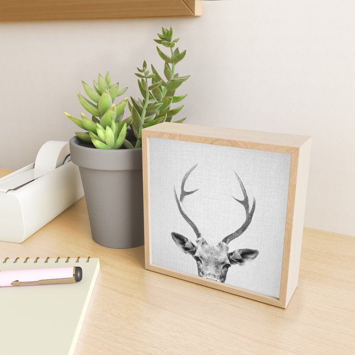 Deer - Black & White Mini Art Print Gallery Image 2