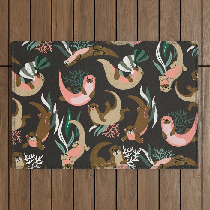 Otter Collection - Charcoal Outdoor Rug Gallery Image 1