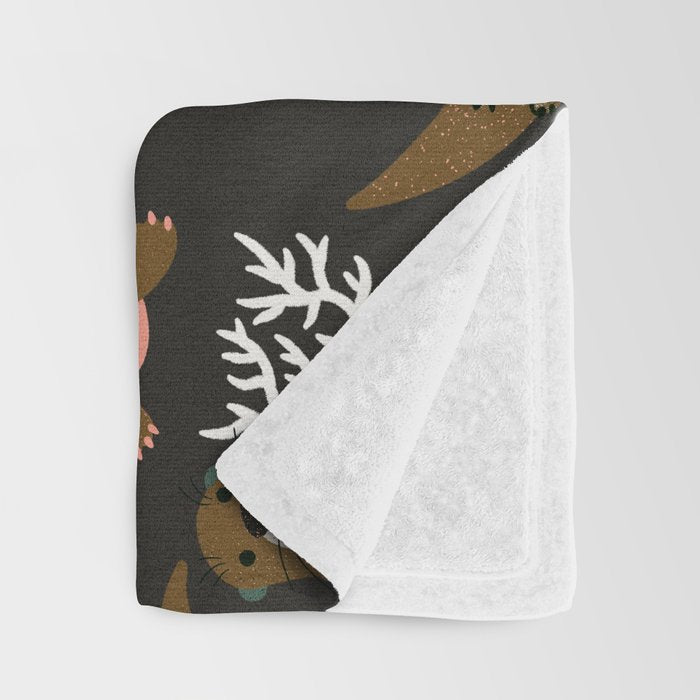 Otter Collection - Charcoal Throw Blanket Gallery Image 3