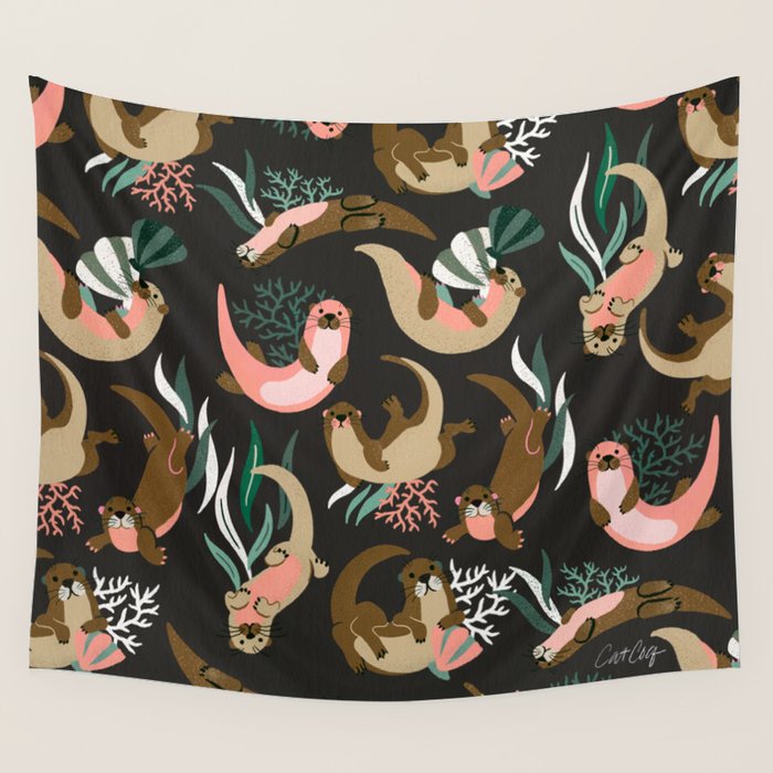 Otter Collection - Charcoal Wall Tapestry Gallery Image 1