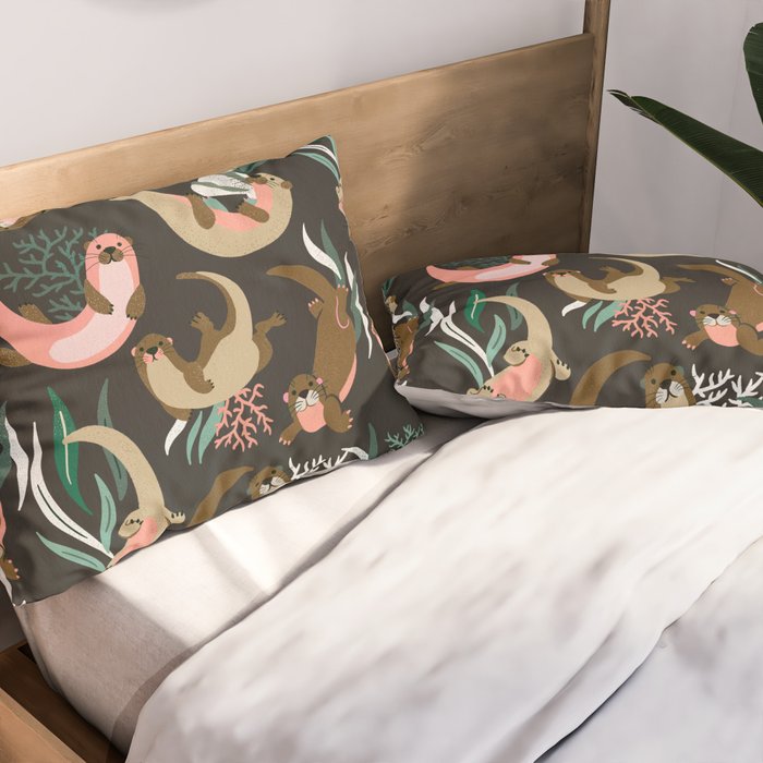Otter Collection - Charcoal Pillow Sham Gallery Image 2