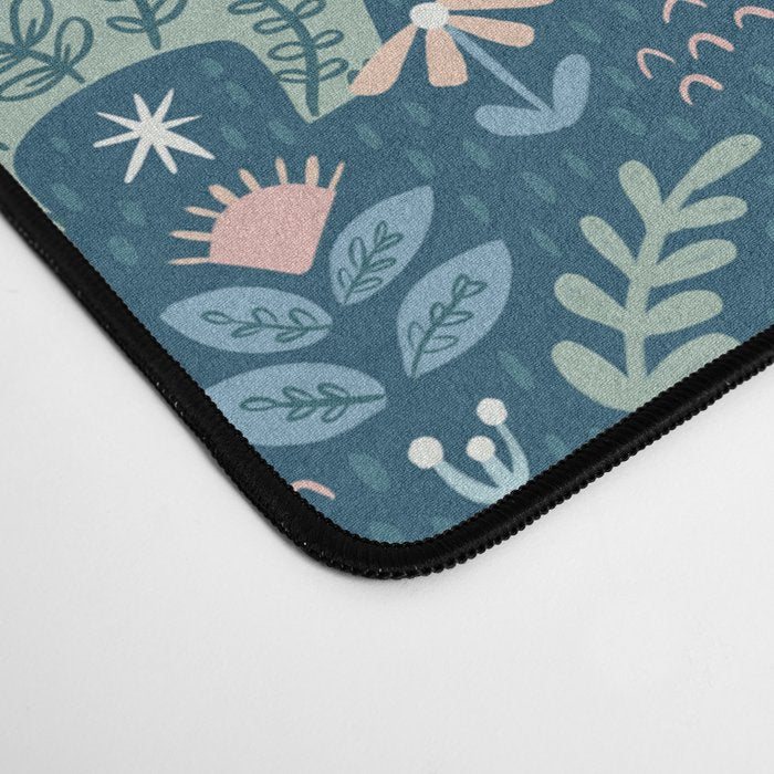 Folk Dinosaurs in Blue Desk Mat Gallery Image 4