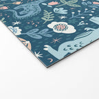 Folk Dinosaurs in Blue Welcome Mat Gallery Image 2