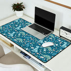 Folk Dinosaurs in Blue Desk Mat Gallery Image 2