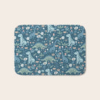 Folk Dinosaurs in Blue Bath Mat Gallery Image 1