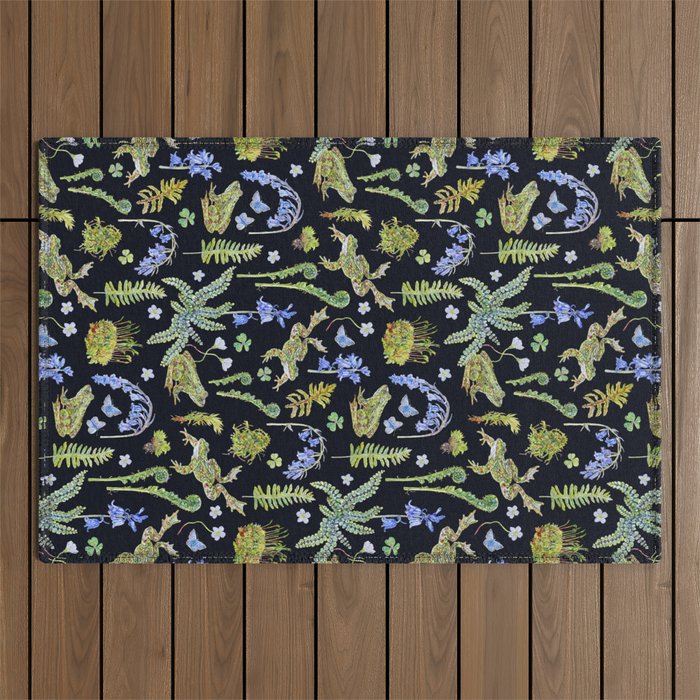 Frolicking Frogs and Ferns Outdoor Rug Gallery Image 1