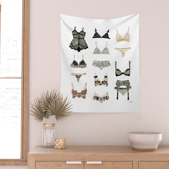 Lingerie Collage Wall Tapestry Gallery Image 2