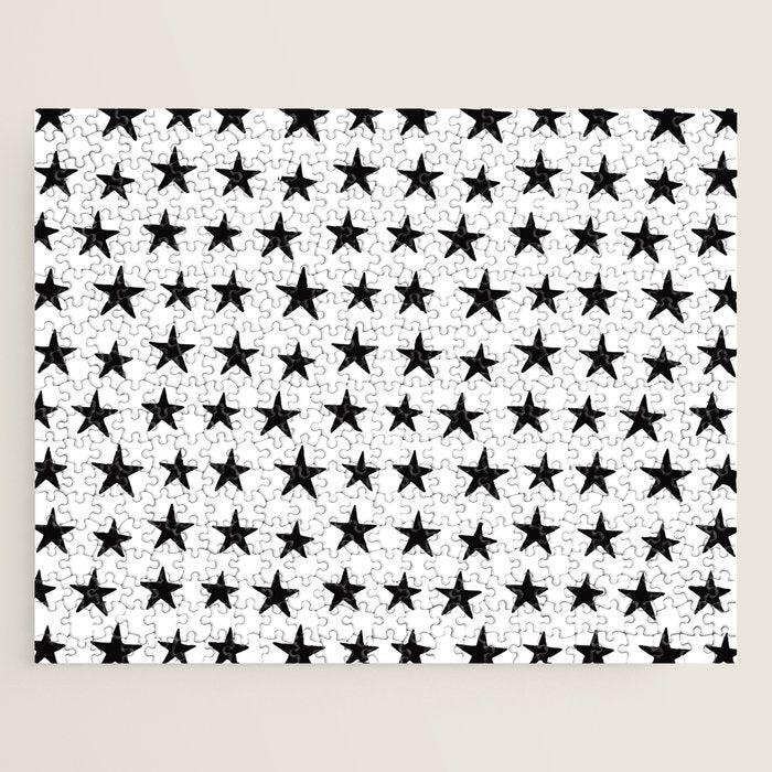 Star Pattern Black On White Jigsaw Puzzle Gallery Image 1