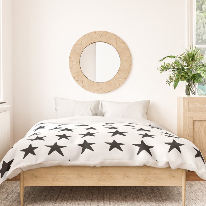 Star Pattern Black On White Duvet Cover Gallery Image 3