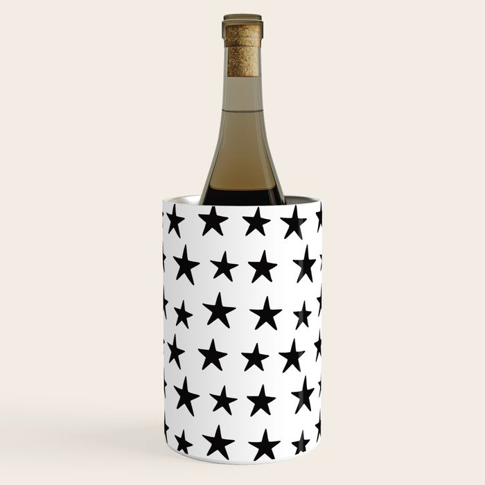 Star Pattern Black On White Wine Chiller Gallery Image 1