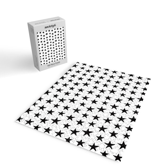 Star Pattern Black On White Jigsaw Puzzle Gallery Image 2