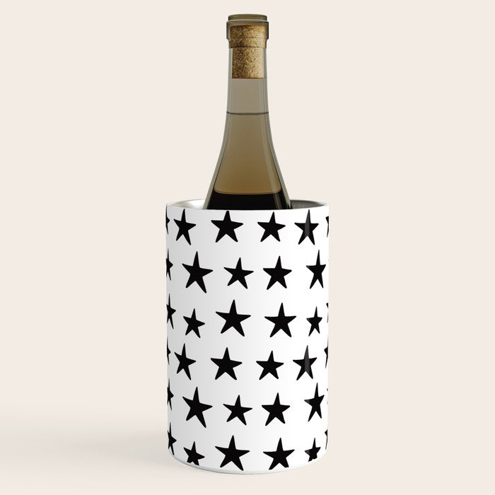 Star Pattern Black On White Wine Chiller Gallery Image 3